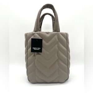 Simply Vera Wang Isabella Braided Quilt Mini Tote Bag Gray